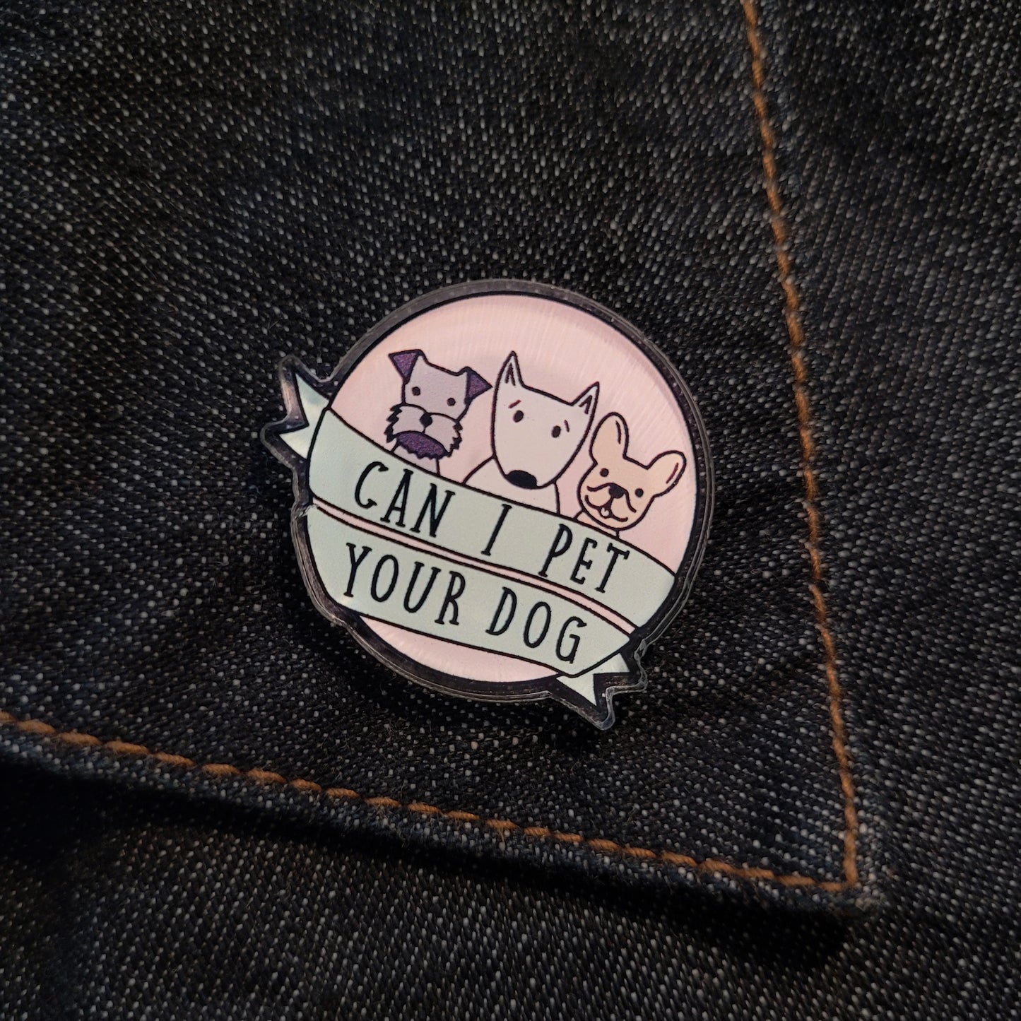 "Can I Pet Your Dog" Pin
