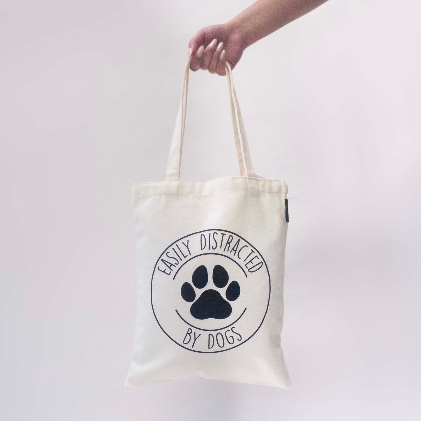 "Easily Distracted By Dogs" Canvas Tote Bag